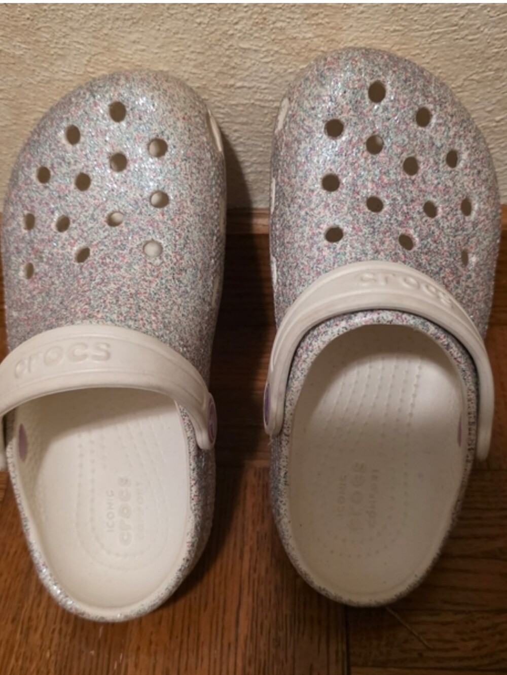 Crocs Kids' Glitter Clog - White & Multicolor Sparkle